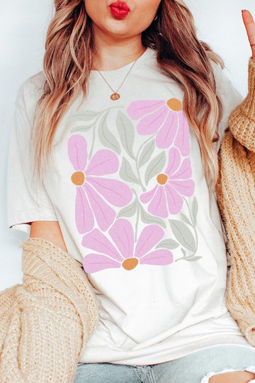 Boho Abstract Floral  Graphic T Shirts
