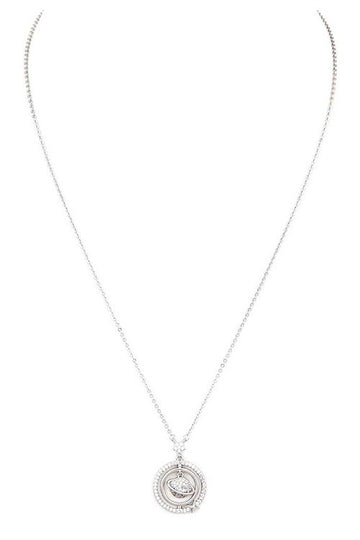 Cubic Zirconia Planet Pendant Necklace