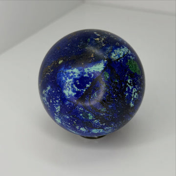 Azurite Sphere | Deep Blue Polished Stone | Natural Mineral Display Piece