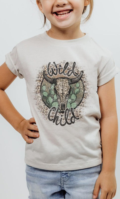 Wild Child Desert Scene Leopard Kids Graphic Tee