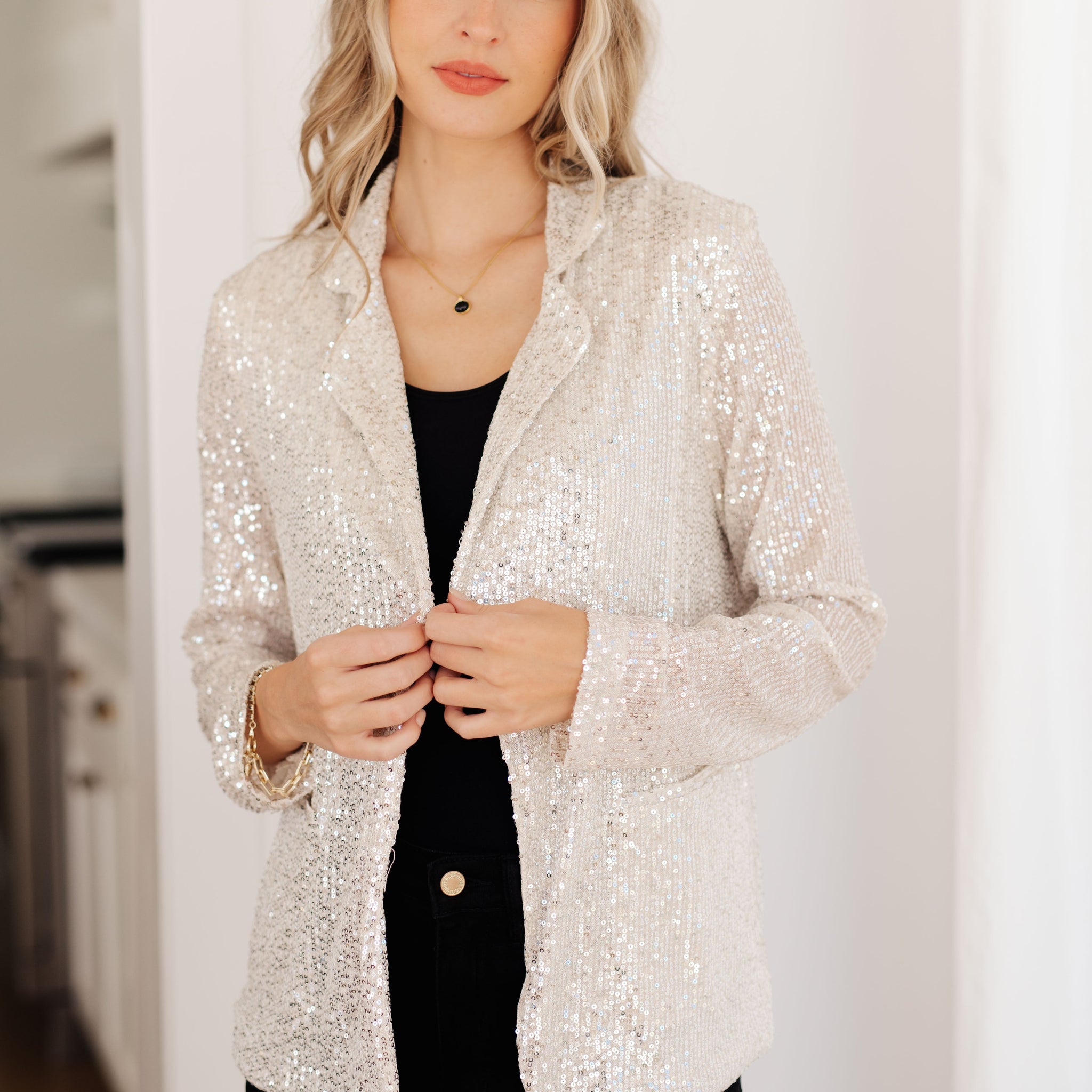 I Know You're Busy Sequin Blazer