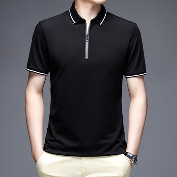 Casual Zipper Polo Men T-Shirt