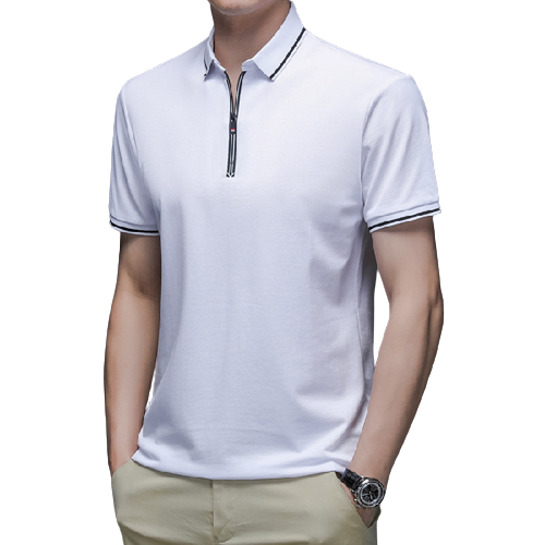 Casual Zipper Polo Men T-Shirt