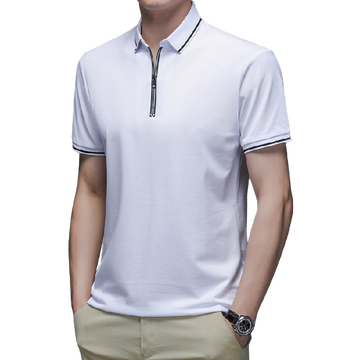 Casual Zipper Polo Men T-Shirt