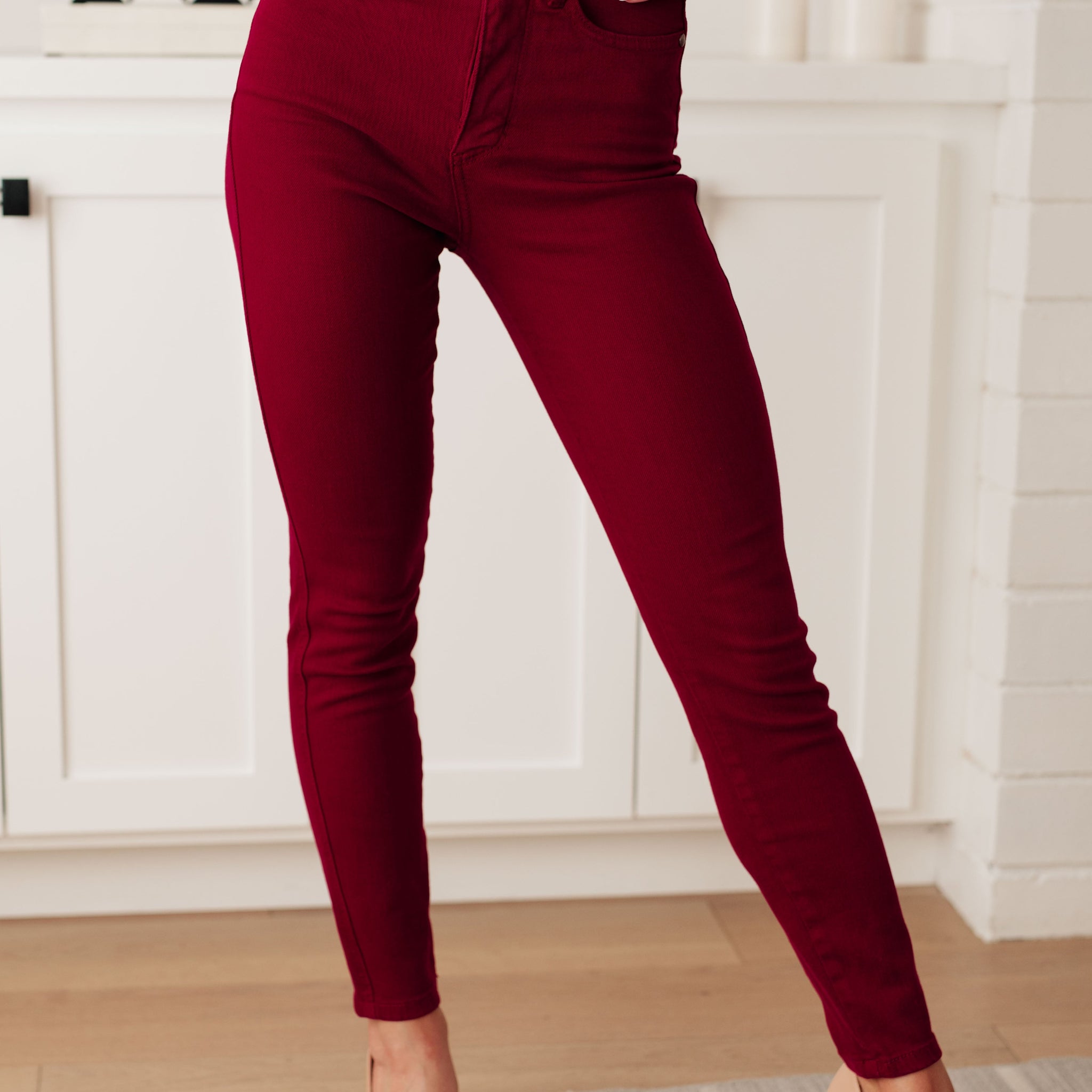 Wanda High Rise Control Top Skinny Jeans Scarlet